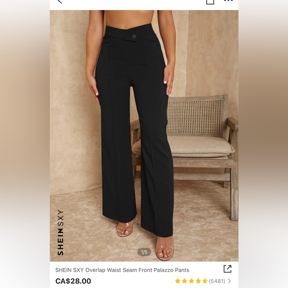 shein overlap waist pants - Picture 3 of 4